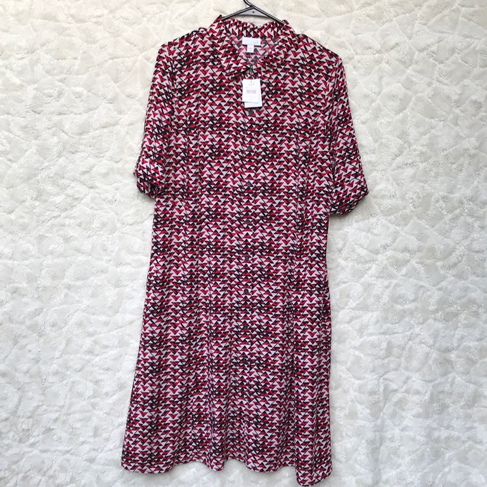 NWT J. Jill Black/Red Triangle Dress Sz10